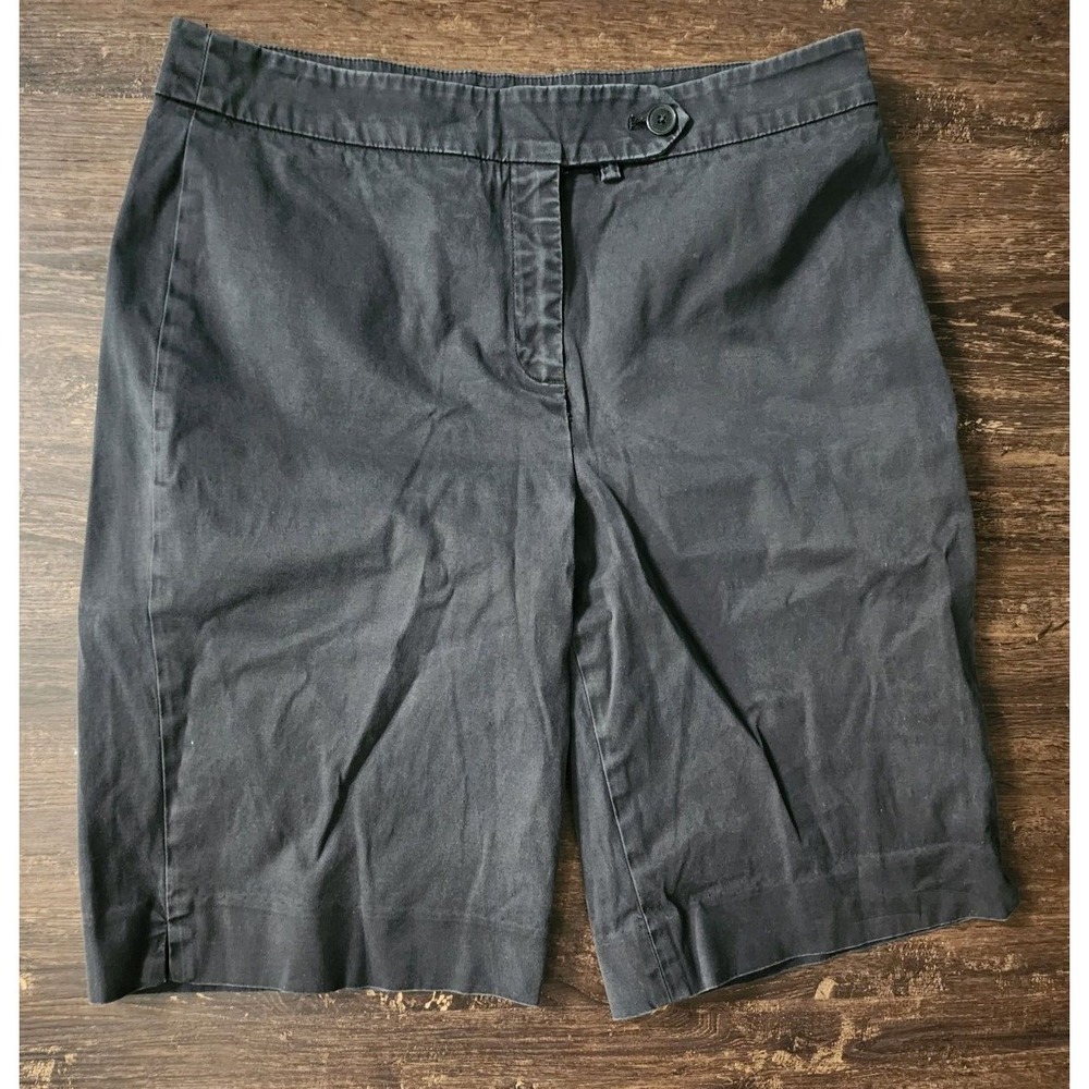Jones New York Signature Stretch Hi Rise Bermuda Shorts Black‎ 12